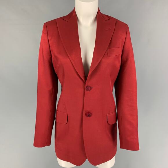 ACNE STUDIOS Size 0 Burgundy Viscose Blend Jacket Blazer - Picture 1 of 7